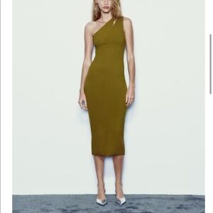 NWT Zara fitted long asymmetrical dress